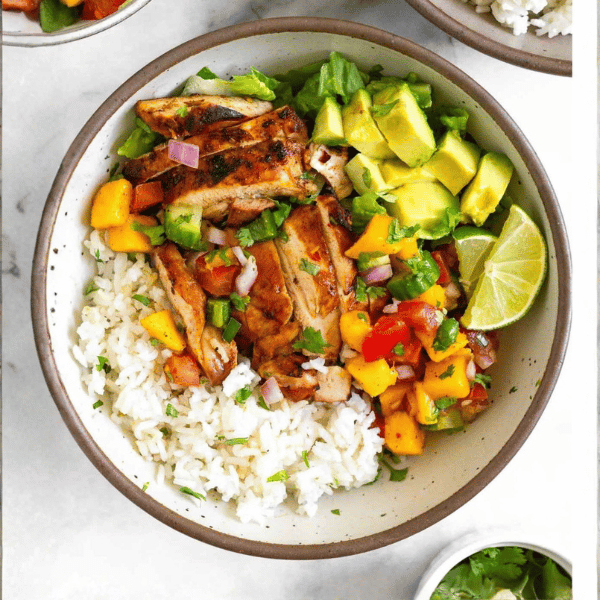 Summer Grilled Chicken And Rice Bowl