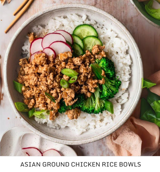 Asian Ground Chicken Rice Bowls